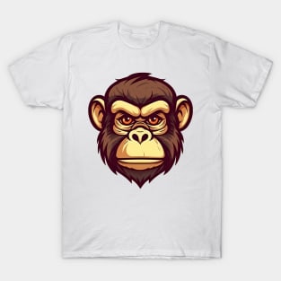 Captivating Monkey: A Cheerful Cartoon Illustration T-Shirt